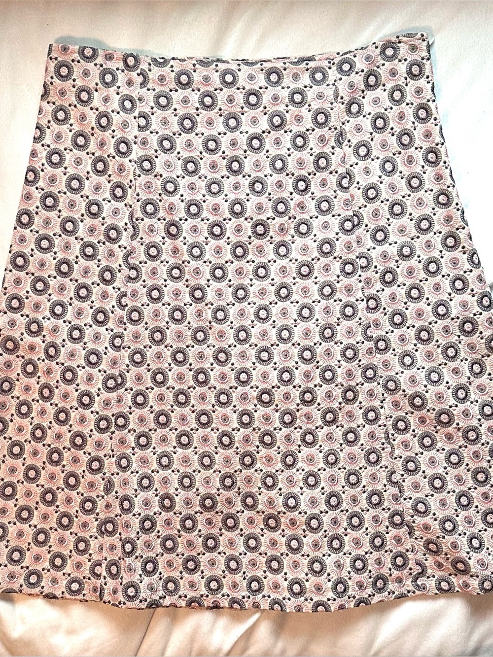 Phase Eight Embroidered Geometric Circles A-Line Skirt 16 New Pink Black Beige